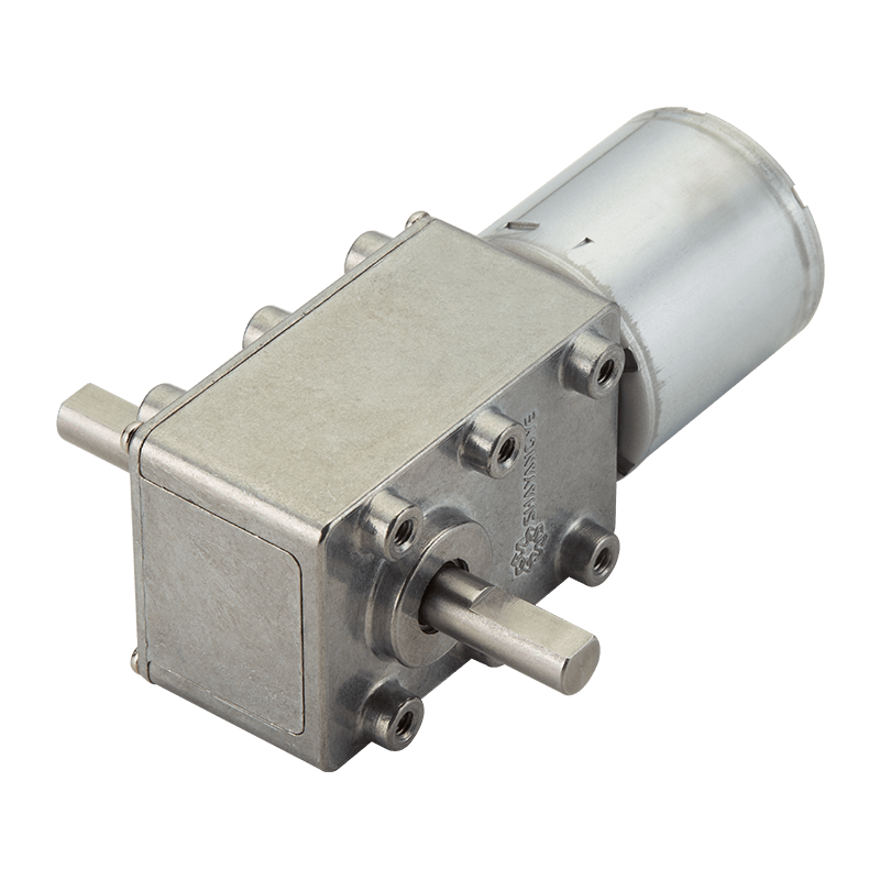 Motorreductor angular de tornillo sinfín con eje de salida a ambos lados